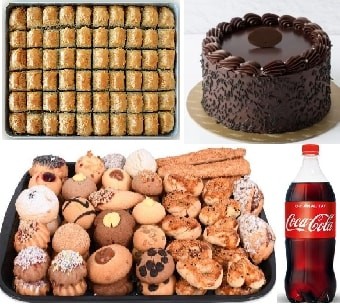 Ekonomik Misafir Ağırlama Seti: Pasta Baklava Kuru Pasta ve İçecek